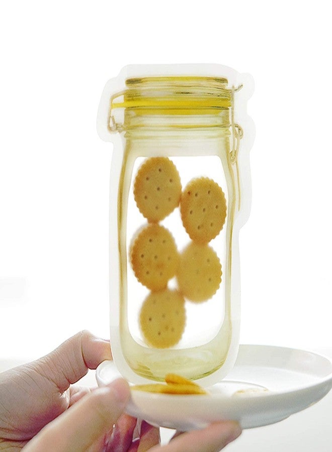 anGrace Mason Jar Bags Yellow, 40 Pcs Reusable Airtight Seal Food Storage Bags Leak-Proof Saver Bags for Travel Camping, 8 OZ - Image 3